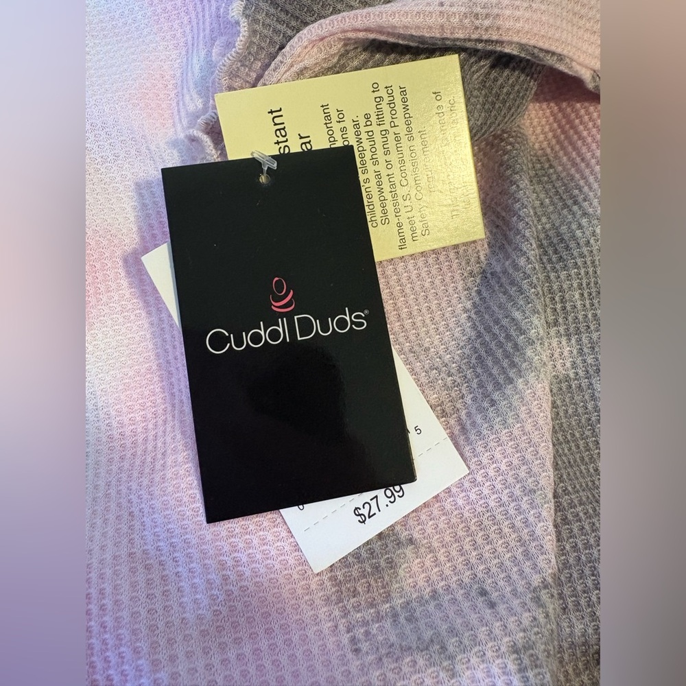 Cuddl Duds 2 piece girls pajama set 7/8 pink tie dye new with tags - Picture 5 of 5